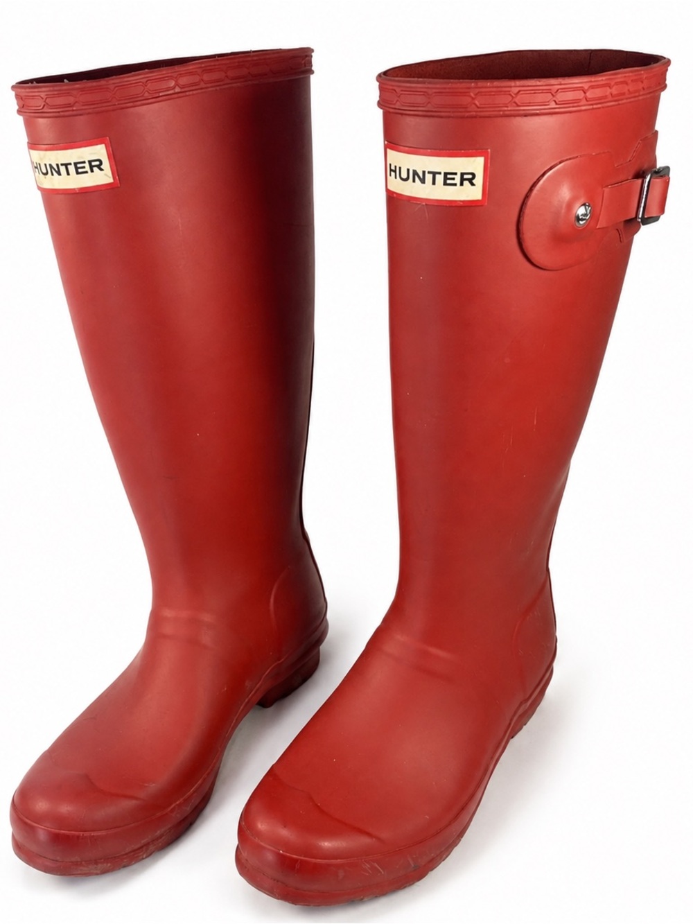Hunter Women's Matte Red Tall Rain Boots -Size 37